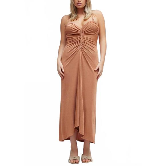 NEW SIGNIFICANT OTHER rosie midi dress in caramel